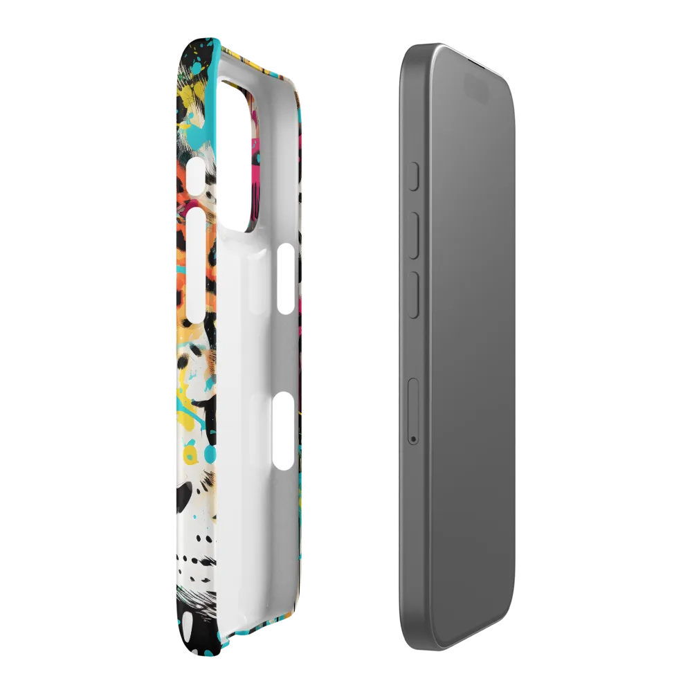 Tiger and Lion Faces in Colorful Abstract | Phone Case