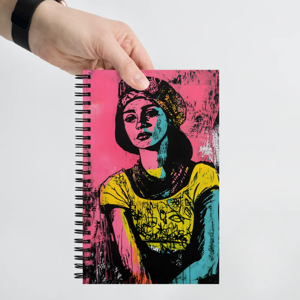 Neon Graphic Portrait 
 Spiral Notebook | 140 pages