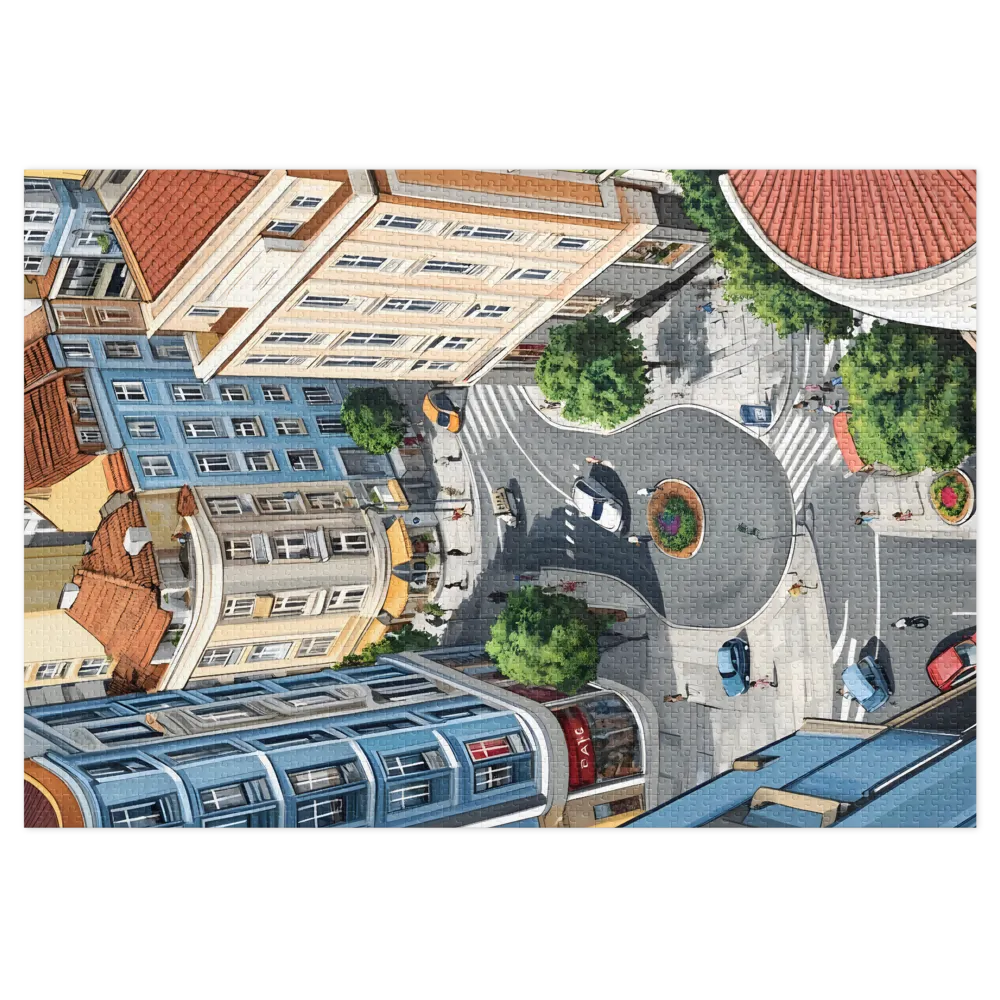 Urban Roundabout 
 Jigsaw Puzzle in Tin Box