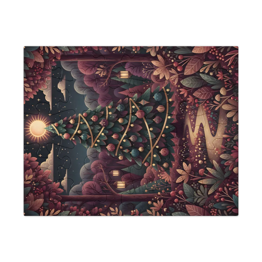 Moonlit Christmas Tree 
 Jigsaw Puzzle in Tin Box