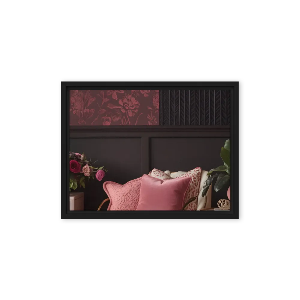 Burgundy and Rose Parlor 
 Canvas with Black Frame