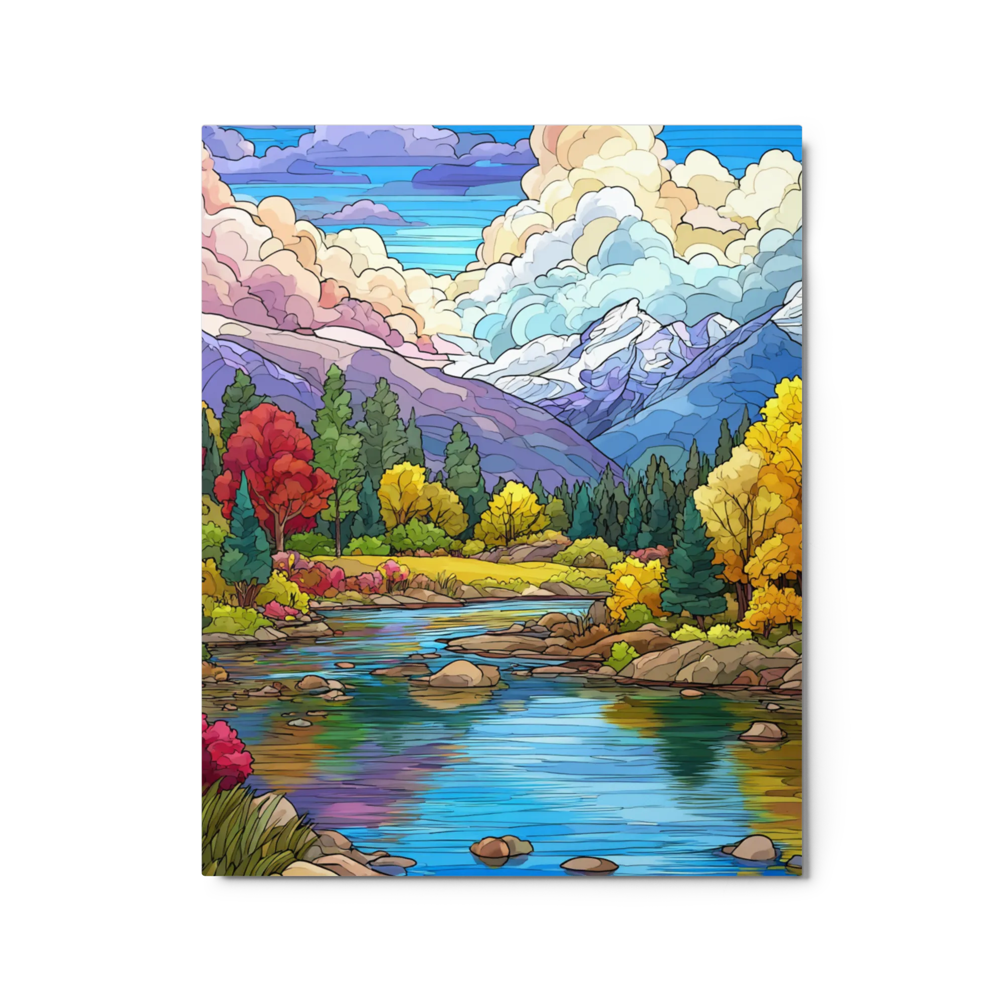 Stained Glass Mountain River