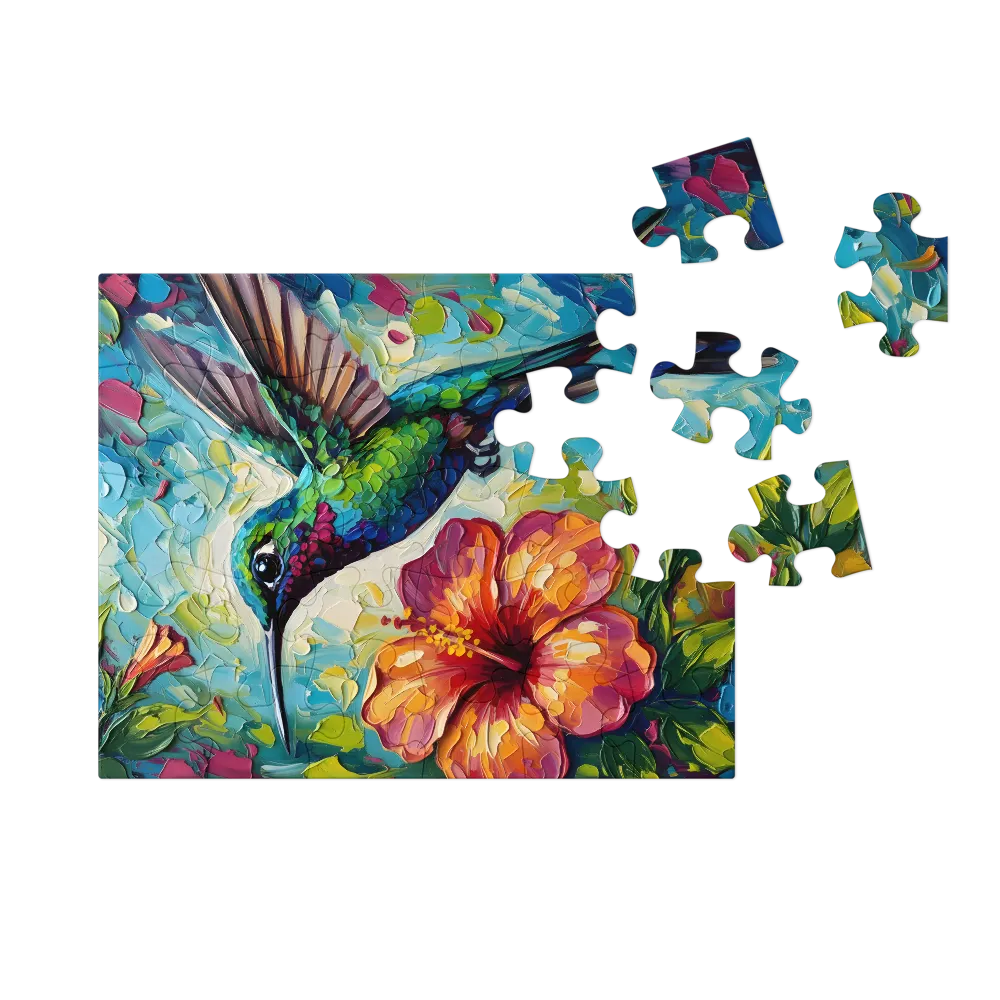 Hummingbird in Bloom 
 Jigsaw Puzzle in Tin Box