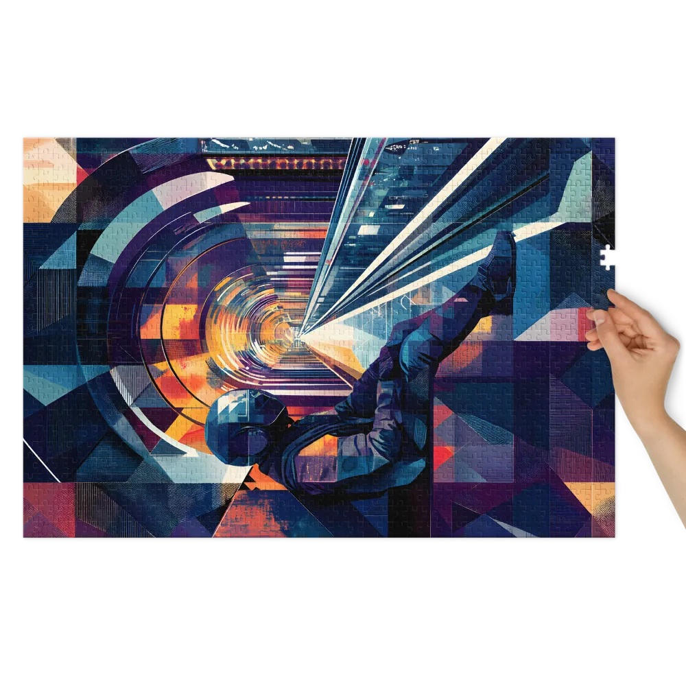 Seated Figure in Abstract Tunnel | Jigsaw Puzzle (252/520 pieces)