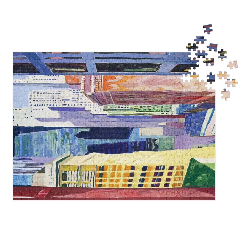 Vibrant Cityscape in Acrylic