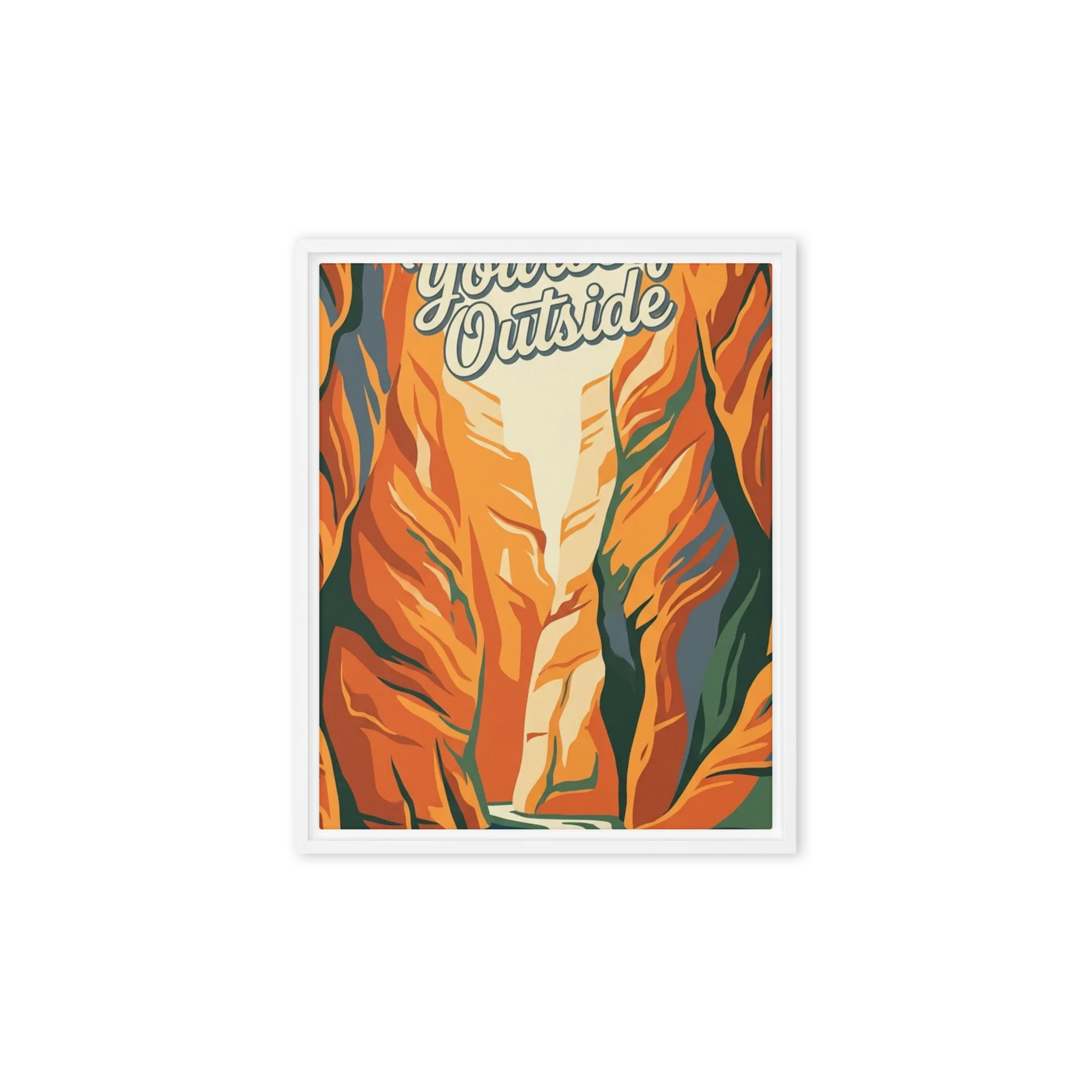 Find Yourself Outside 
 Canvas with White Frame