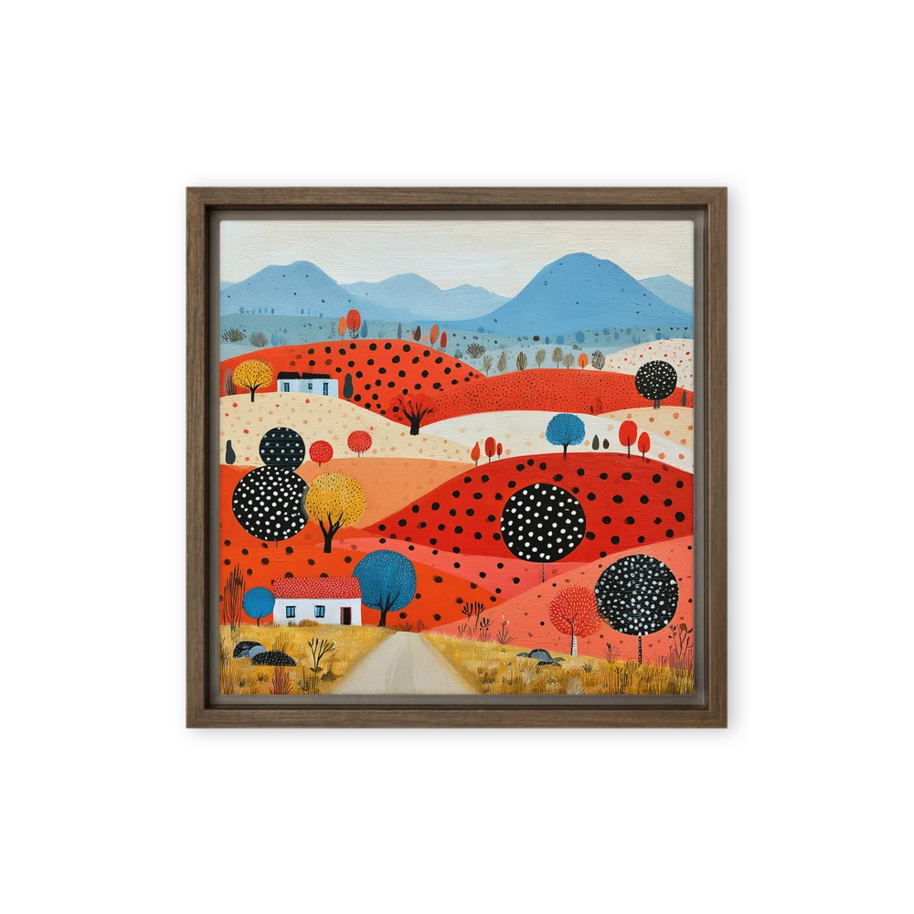 Red Hills and Polka Dot Trees | Art Print