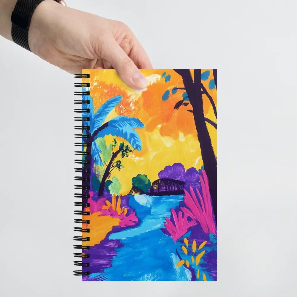 Neon Jungle River 
 Spiral Notebook | 140 pages