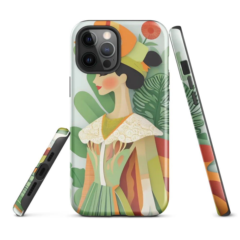 Layered Floral Portrait 
 iPhone 13 mini | Tough Case