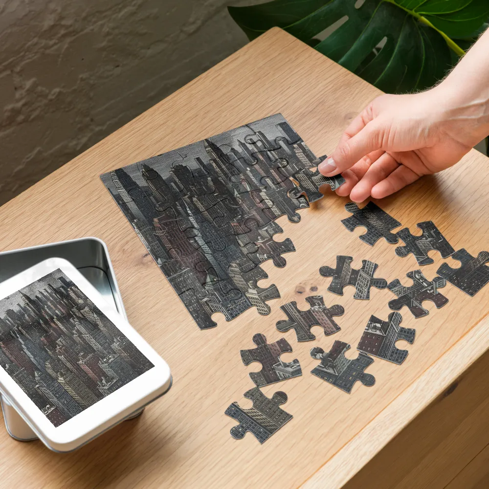 Metropolis Grid 
 Jigsaw Puzzle in Tin Box