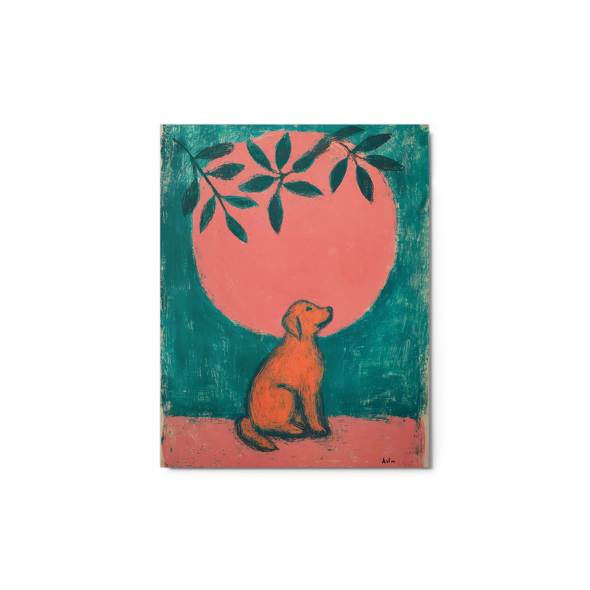 Dog and Pink Sun