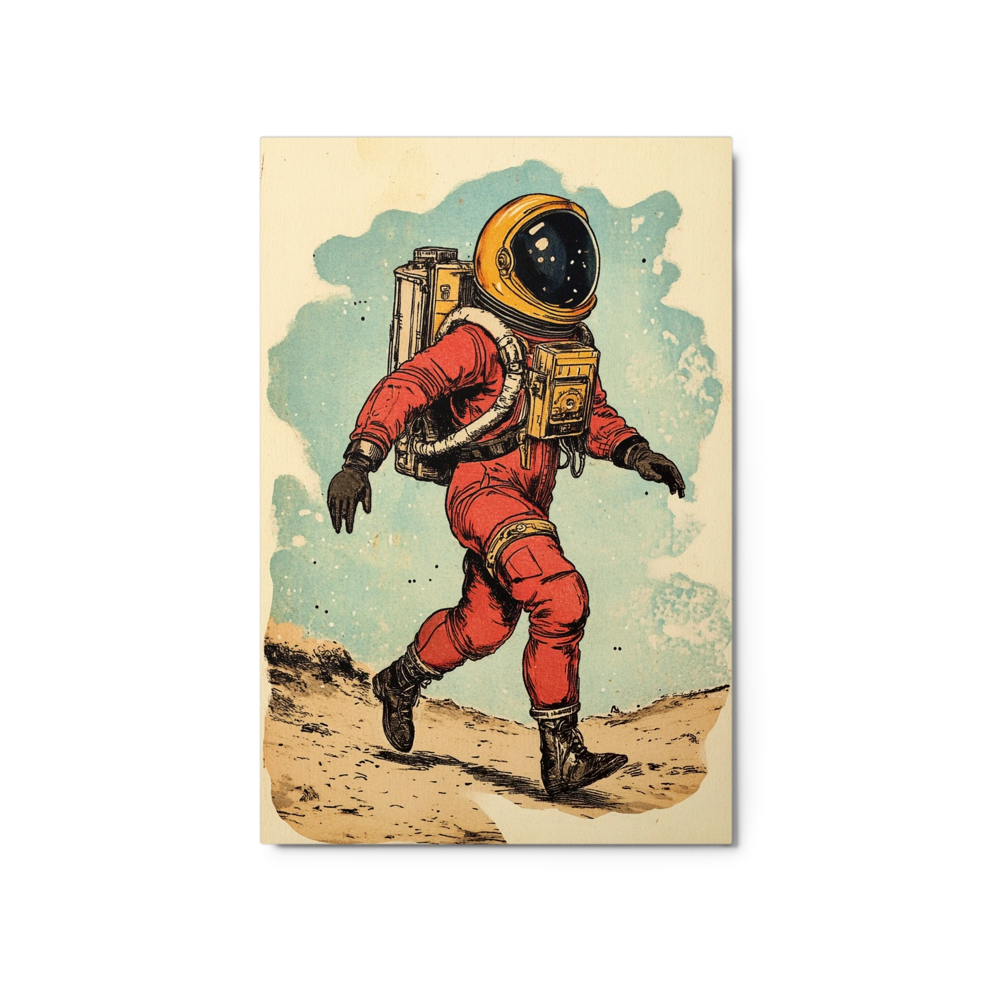 Vintage Astronaut Illustration