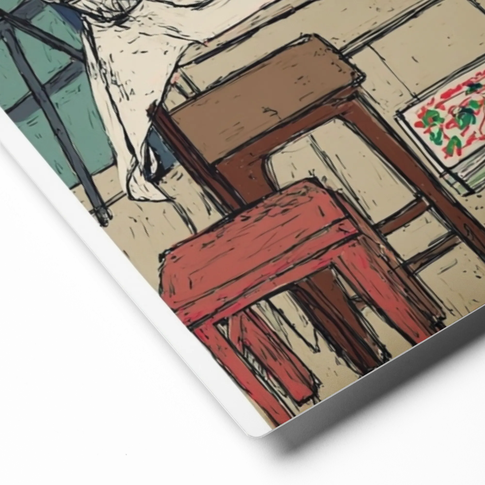 The Wooden Table 
 Canvas | 16″x 16″
