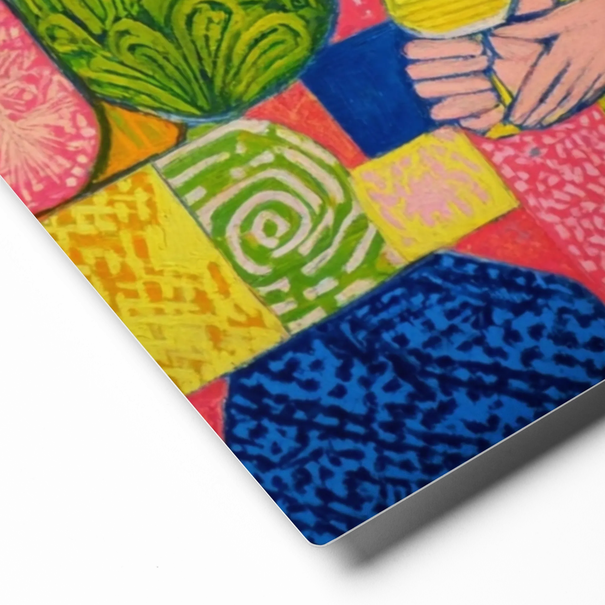 The Blue Top and Pink Pattern | Art Print