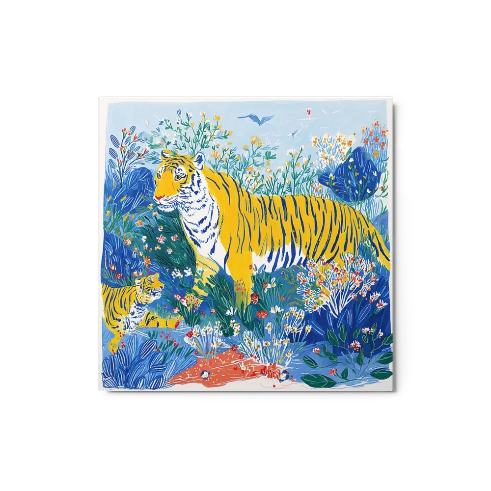 Tigers in a Flowering Jungle | Art Print