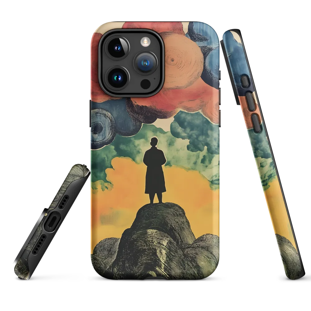 Silhouette on a Colorful Cloudy Landscape | Phone Case