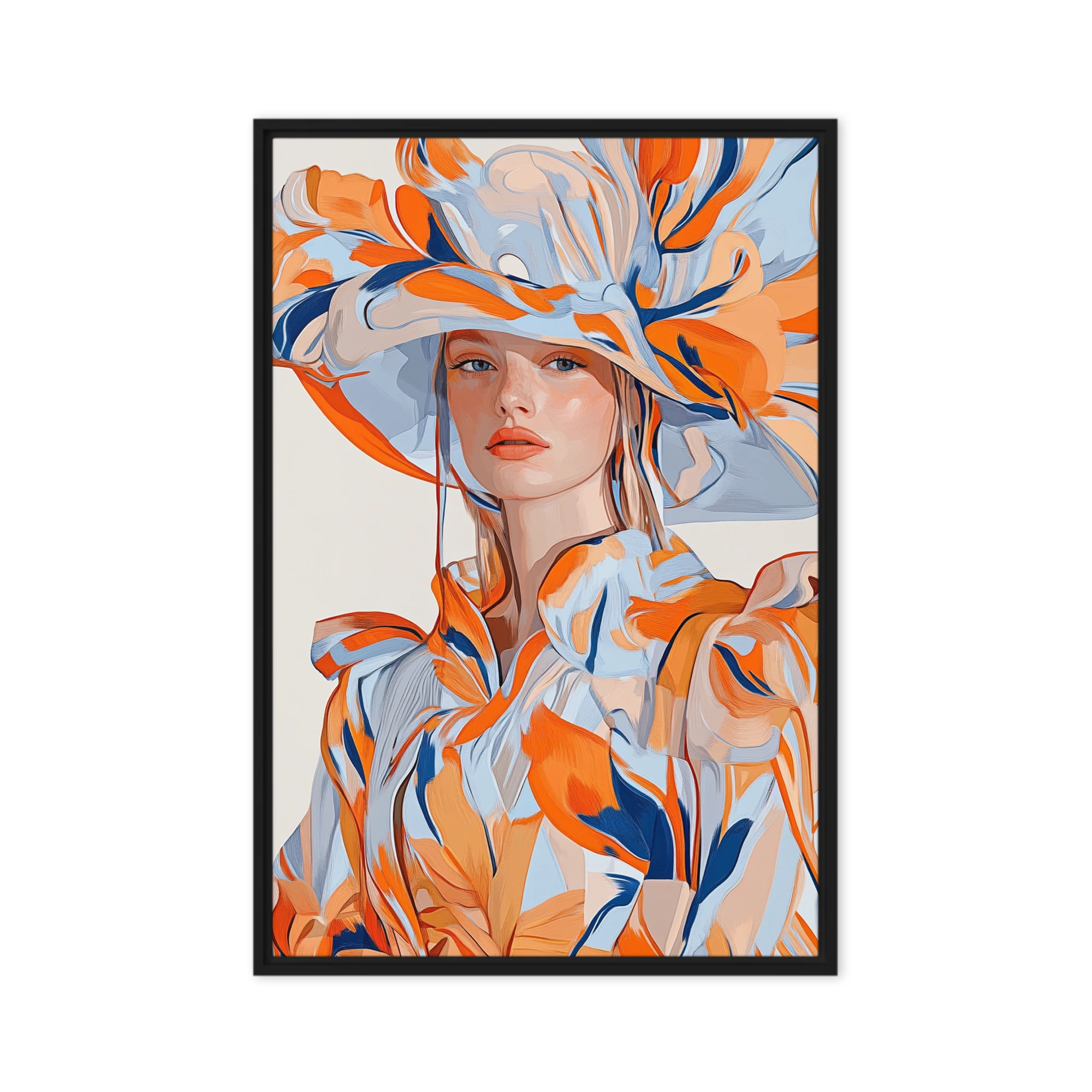 Fashion Model with Floral Hat