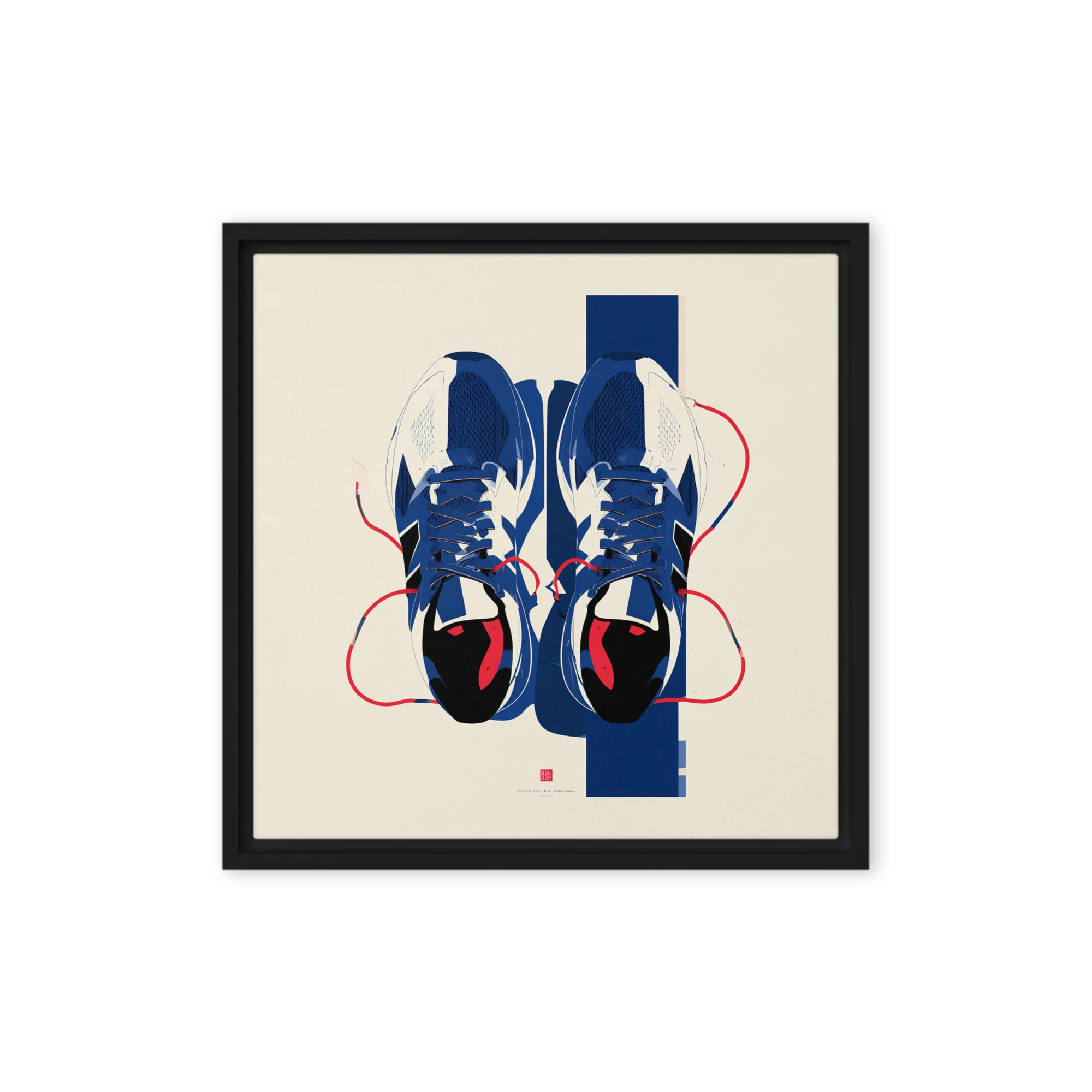 Graphic Navy & Crimson Wall Art — Dancers And Sneakers