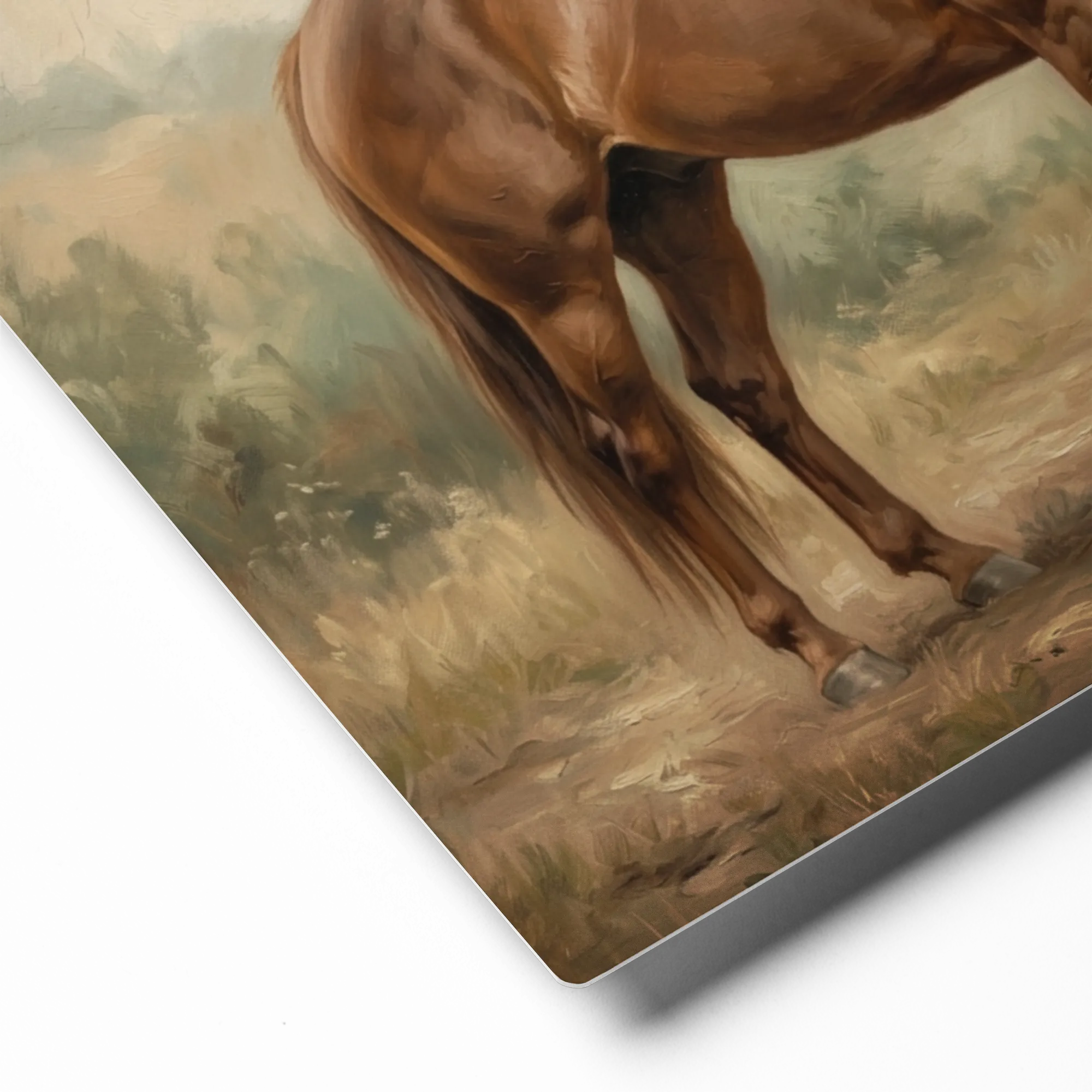 The Chestnut Stallion 
 Poster with Red oak Frame | 12″x 16″