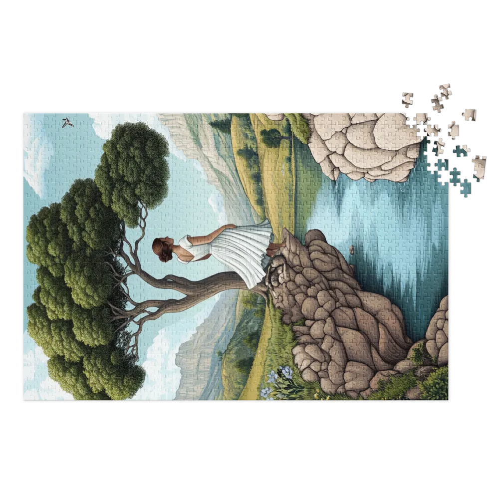 Woman by a Tranquil River | Jigsaw Puzzle (252/520 pieces)