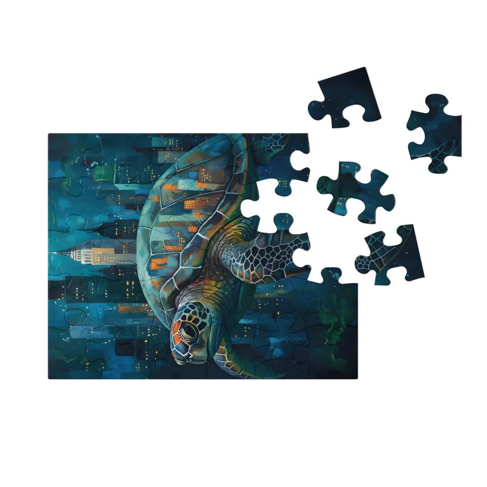 Urban Sea Turtle 
 Jigsaw Puzzle in Tin Box