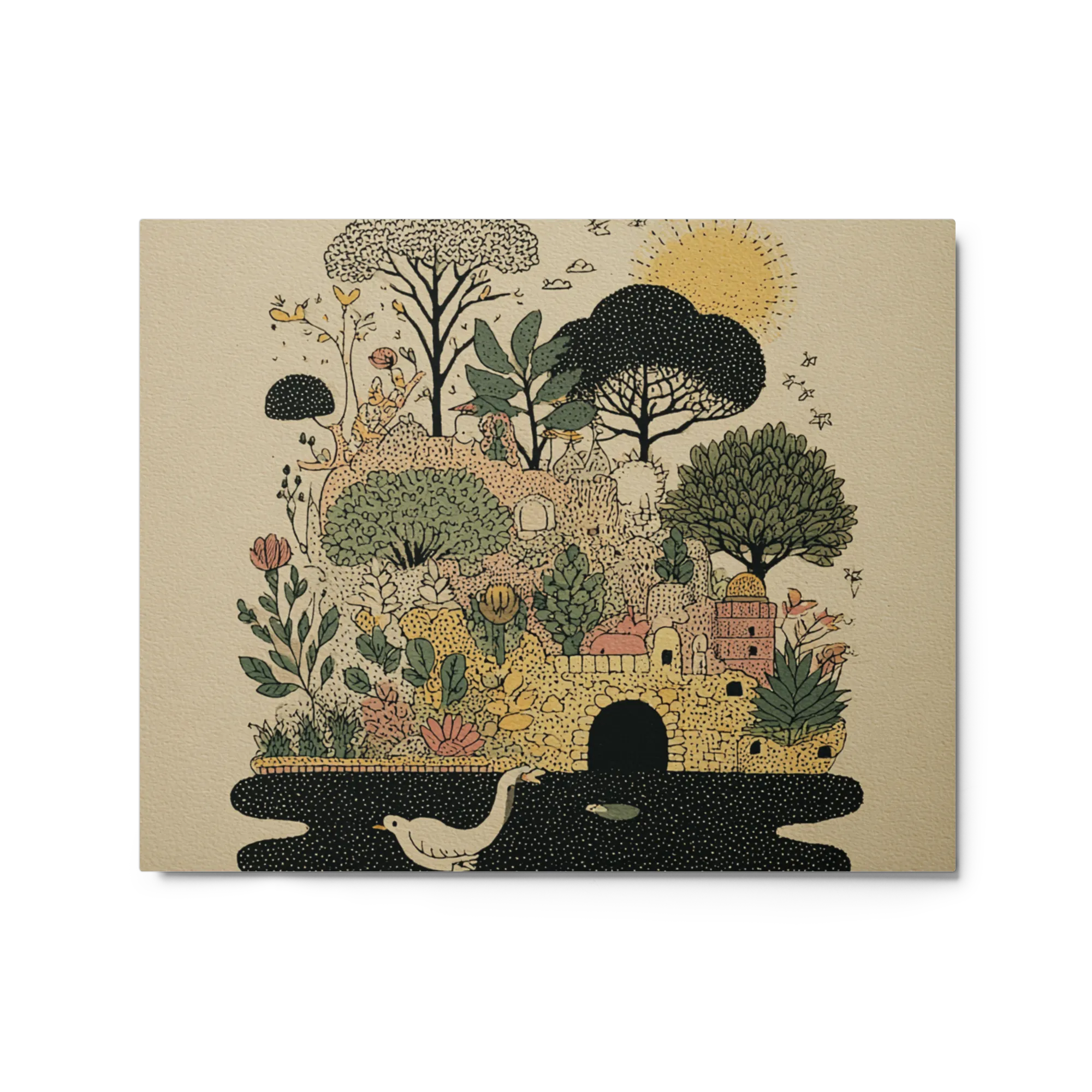 Tranquil Village Swan 
 Canvas | 24″x 30″