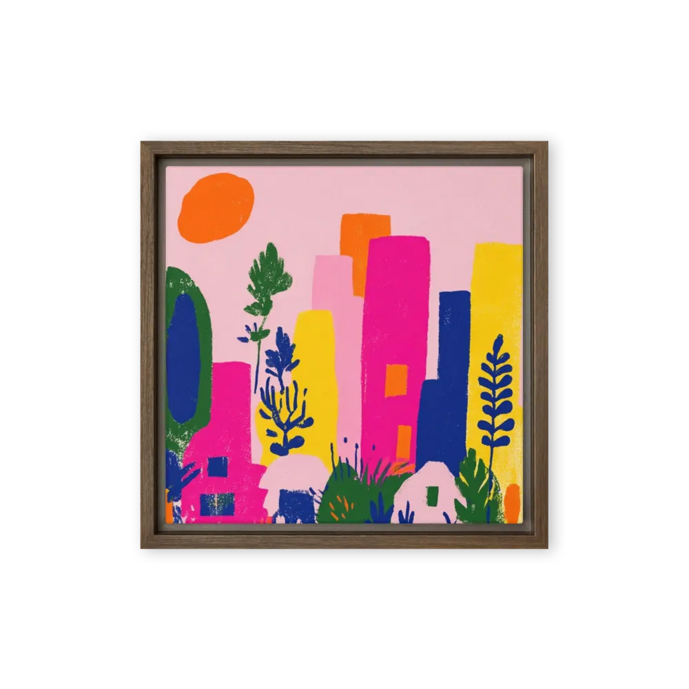 Neon Metropolis Dream 
 Poster with White Frame | 12″x 12″
