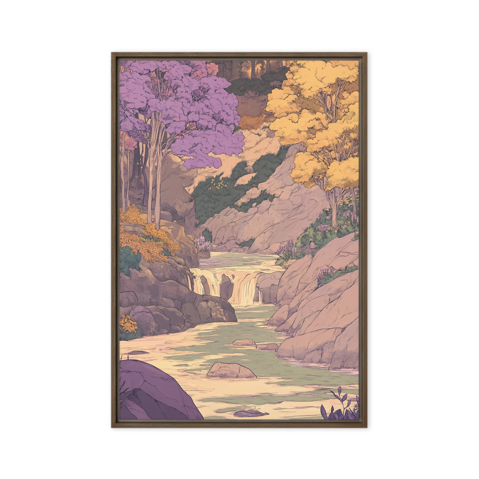 Serene Valley Falls | Art Print