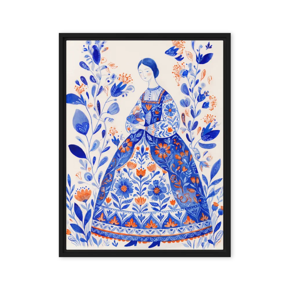 Folkloric Floral Woman 
 Canvas | 8″x 12″