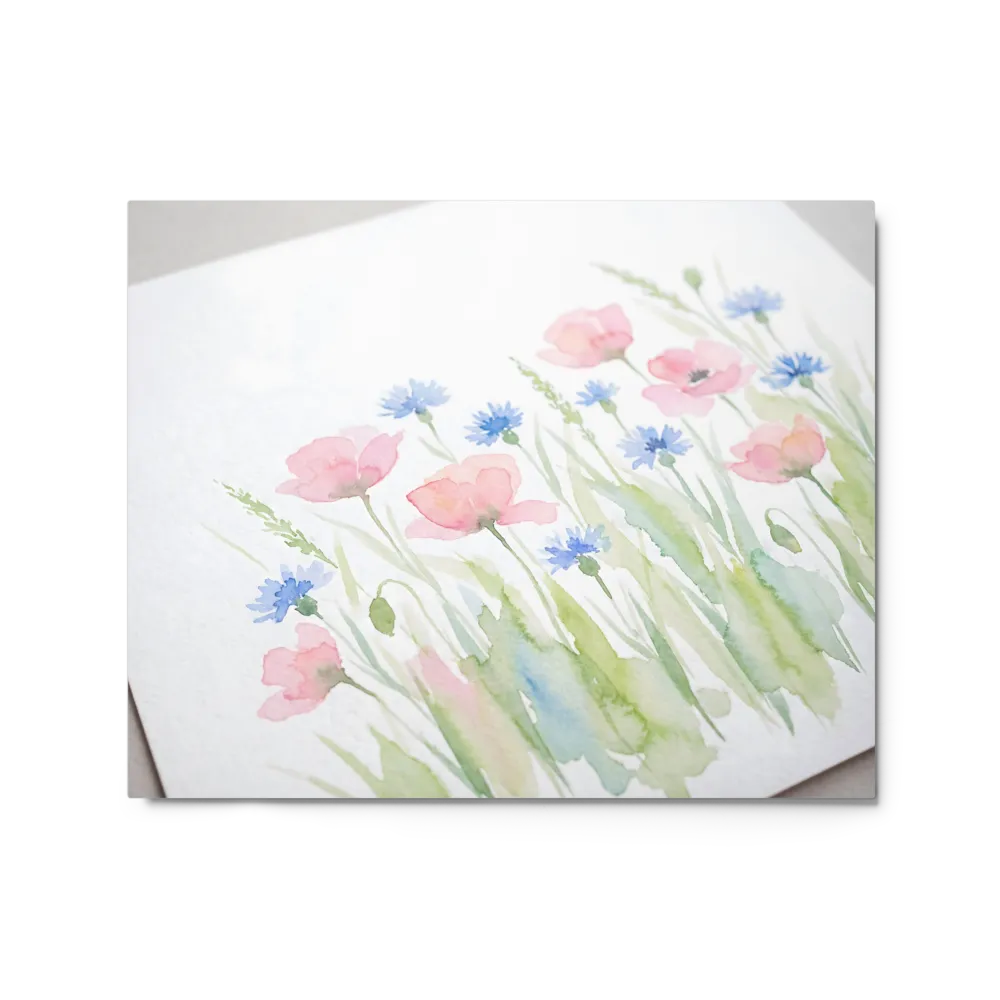 Poppies and Cornflowers 
 Canvas with White Frame