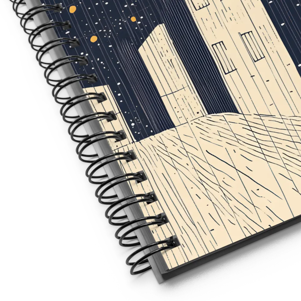 Rainy Cityscape Glow 
 Spiral Notebook | 140 pages
