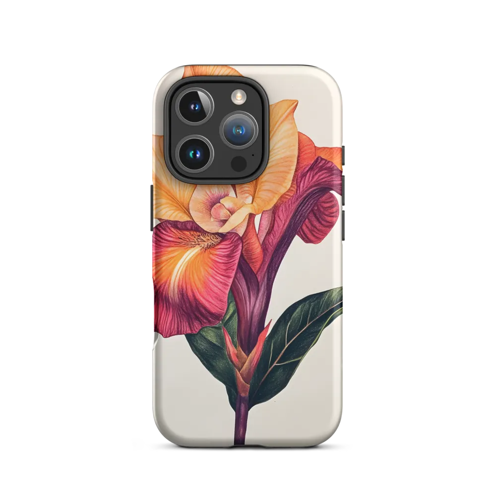 Canna Lily Colored Pencil Drawing | Phone Case