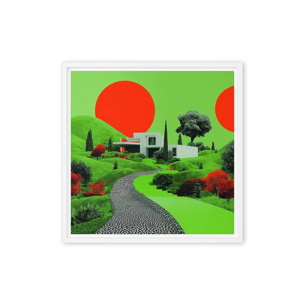 Red Sun over Green Villa | Art Print