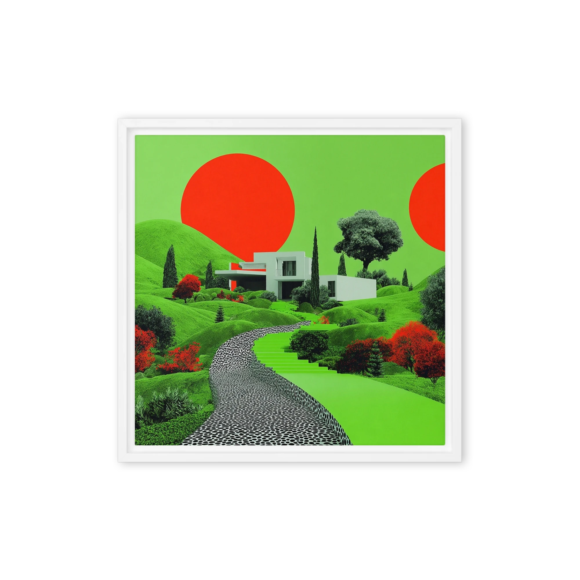 Red Sun over Green Villa | Art Print