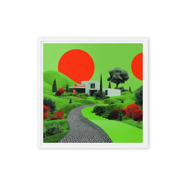 Red Sun over Green Villa | Art Print