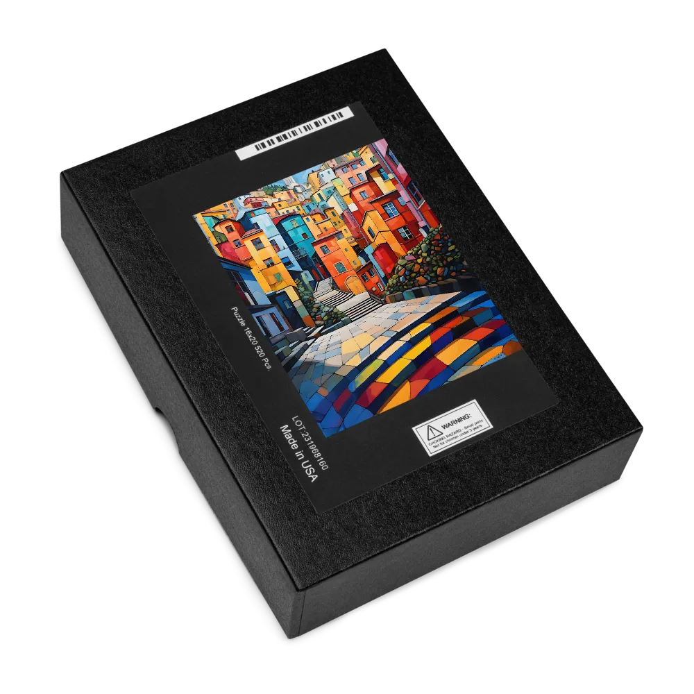 Vibrant Village: A Cubist Journey