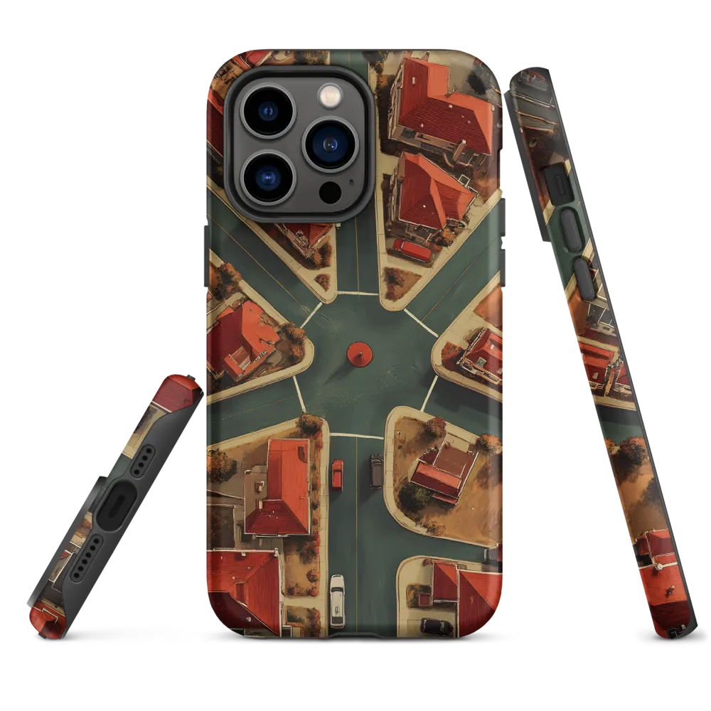Aerial View of Suburban Intersection | Phone Case