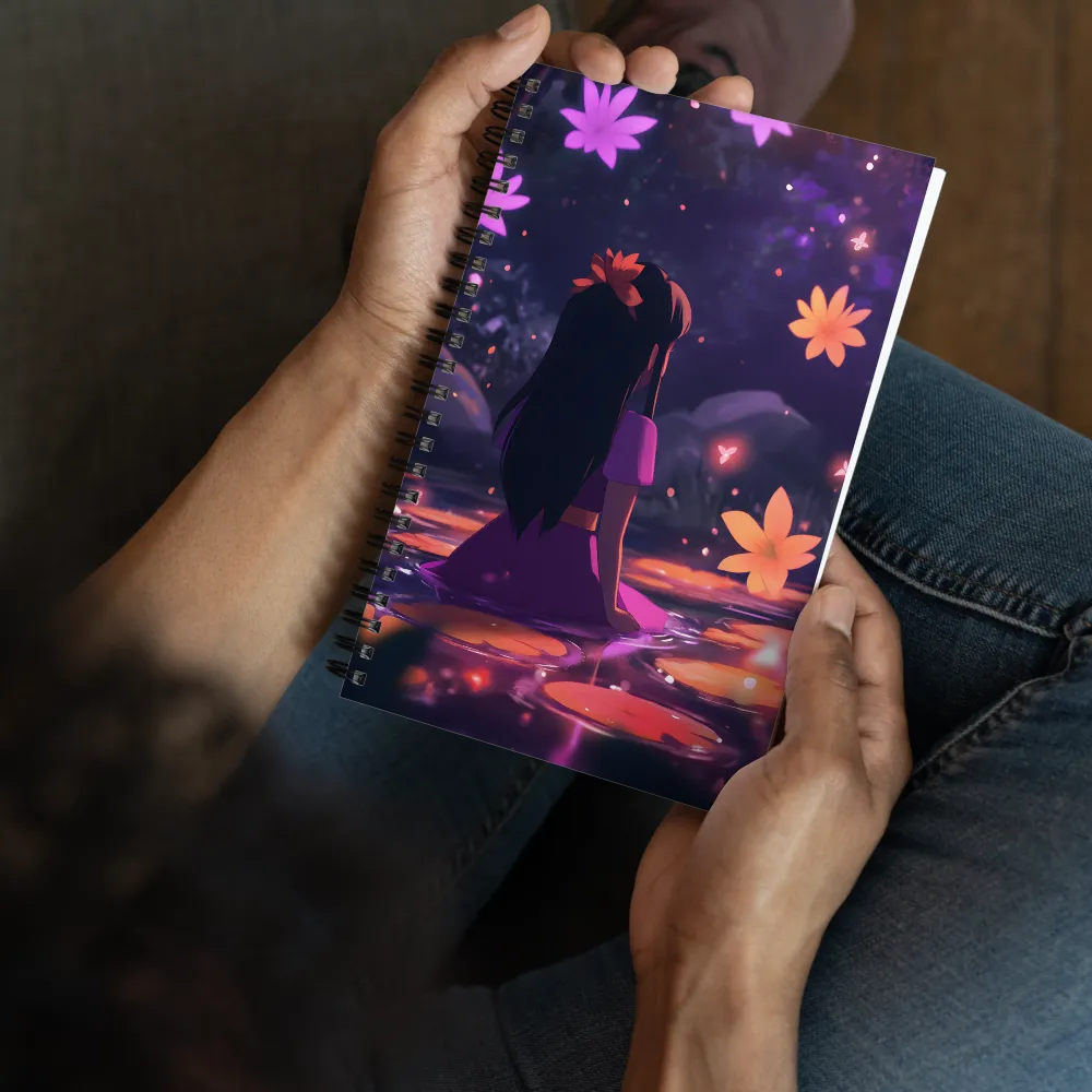Night Lily Pond Glow 
 Spiral Notebook | 140 pages