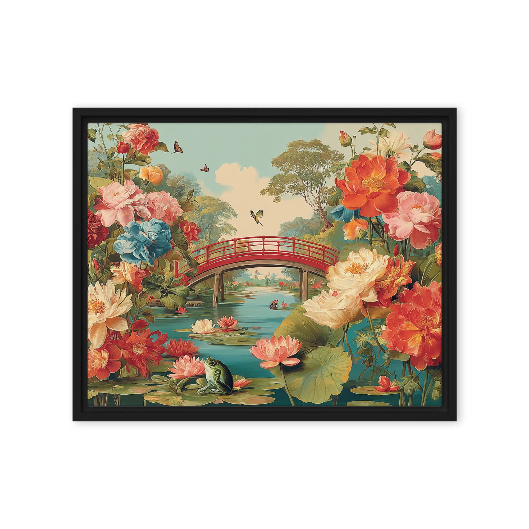 Serene Lotus Bridge | Art Print