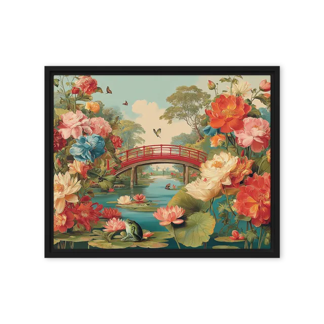 Serene Lotus Bridge | Art Print