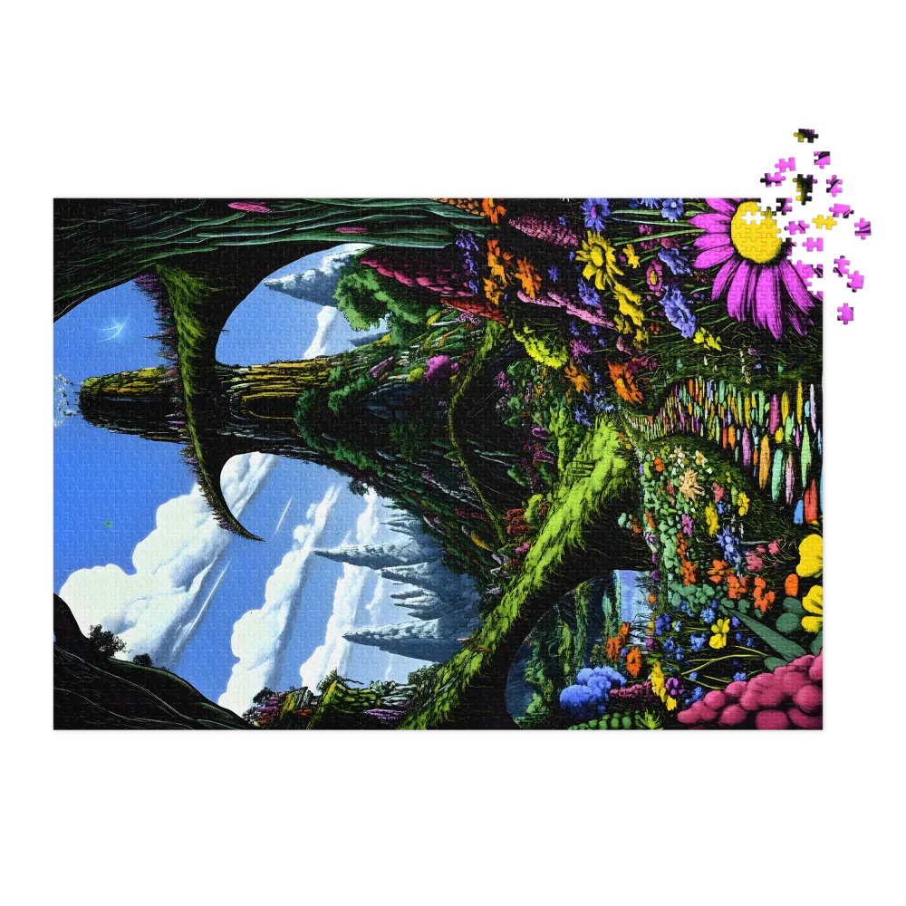 Fantasy Landscape with Colorful Flowers