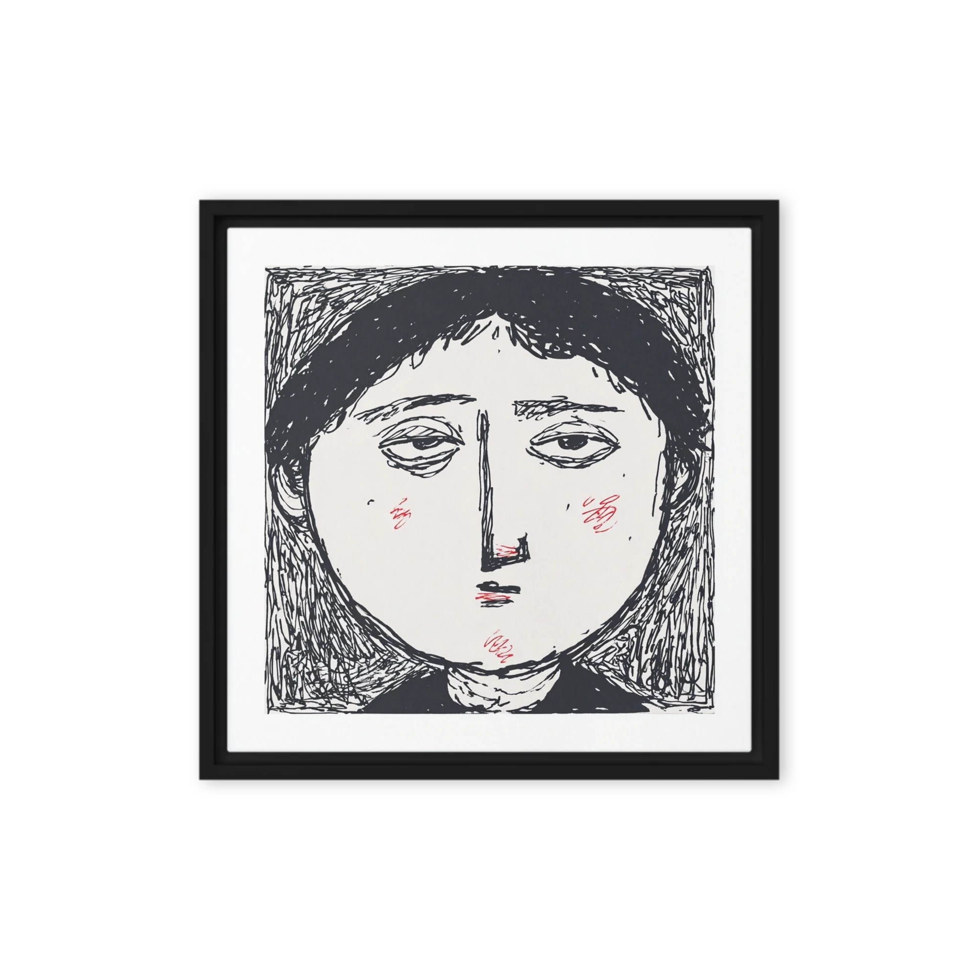 Expressionist Portrait in Black and Red | Art Print