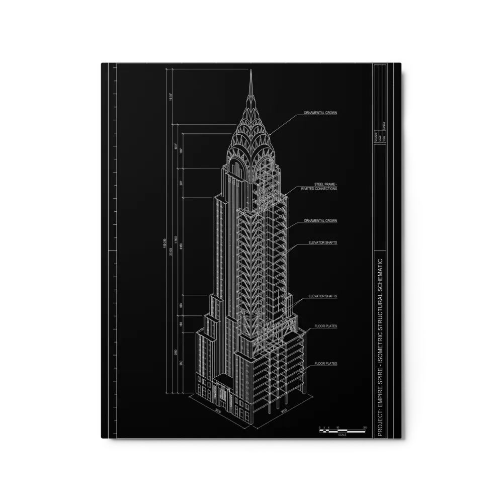 Empire Spire Schematic 
 Canvas | 16″x 20″