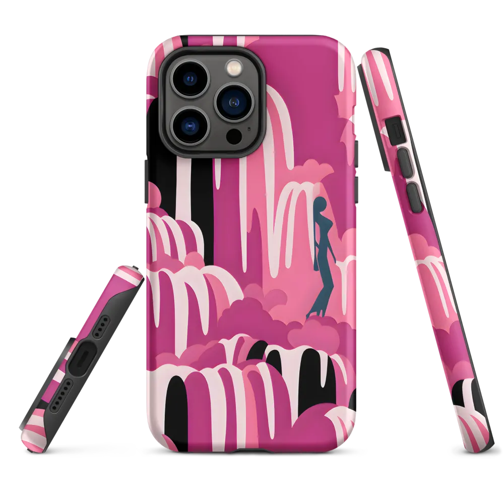 Pink Waterfalls with Figures | Phone Case