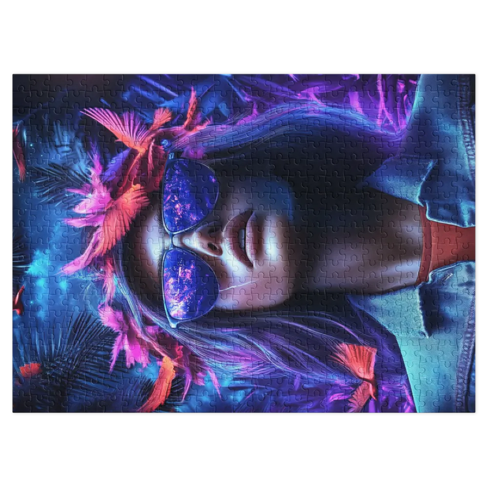 Surreal Portrait of Woman with Sunglasses | Jigsaw Puzzle (252/520 pieces)