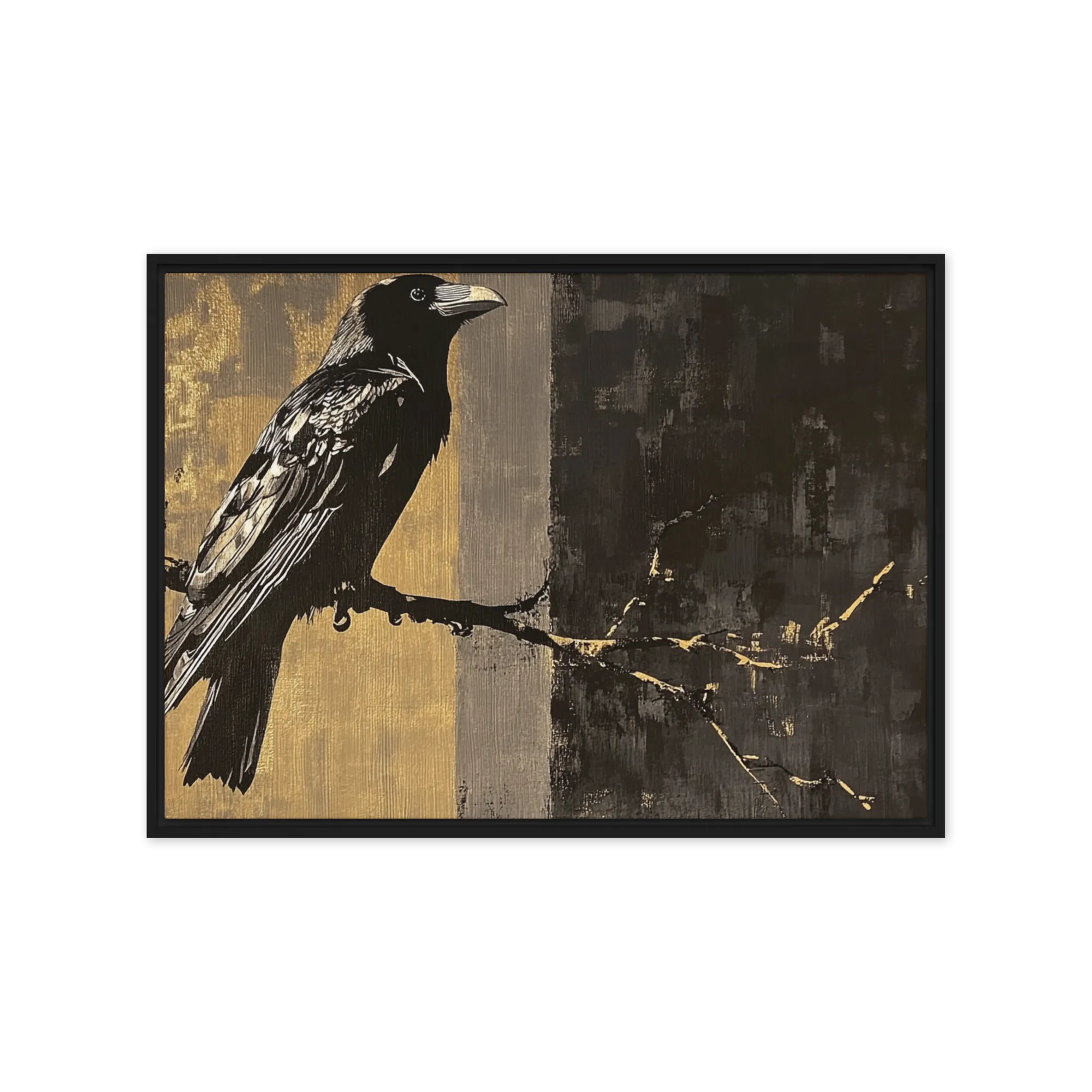 Golden Solitude 
 Canvas with Brown Frame