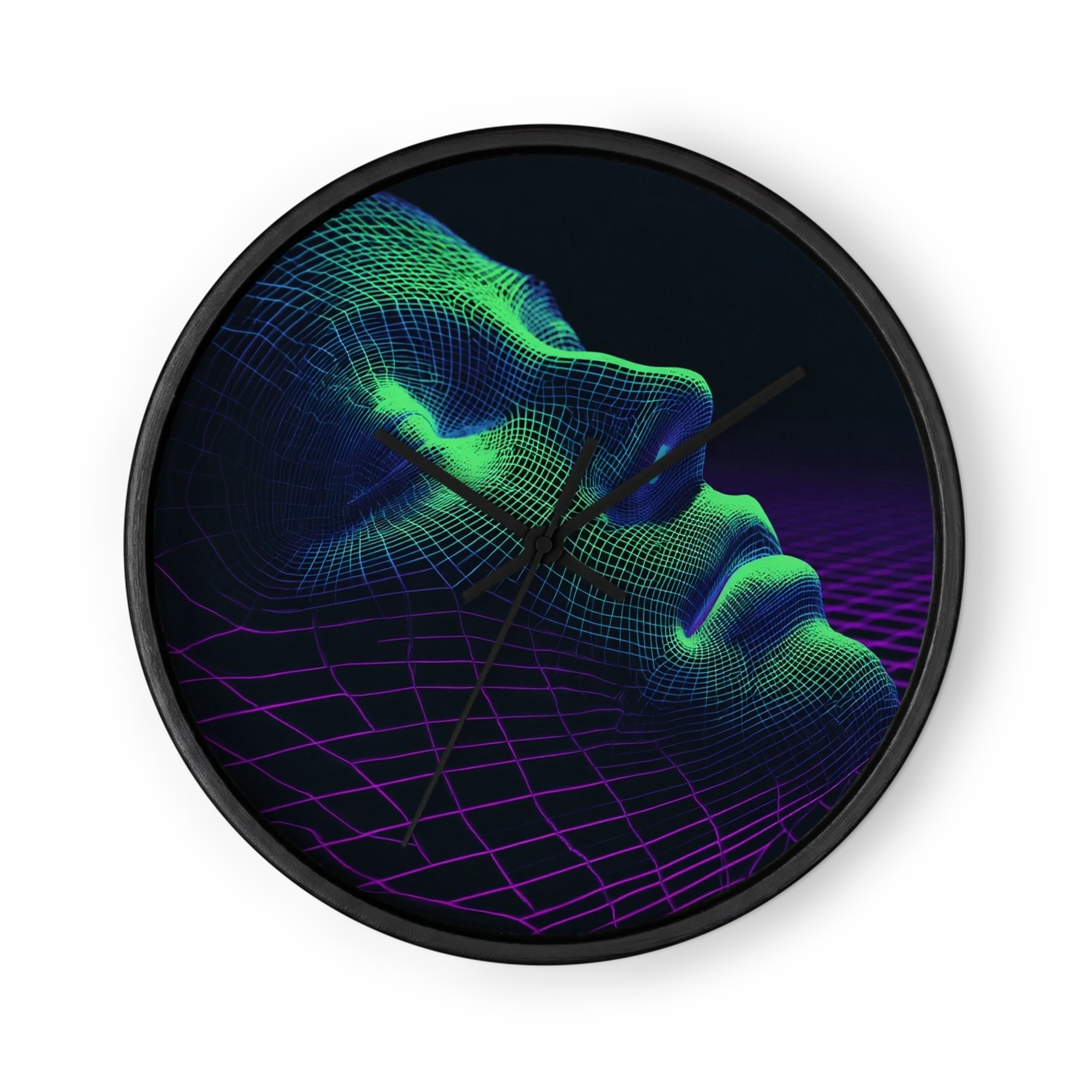 Neon Wireframe Face