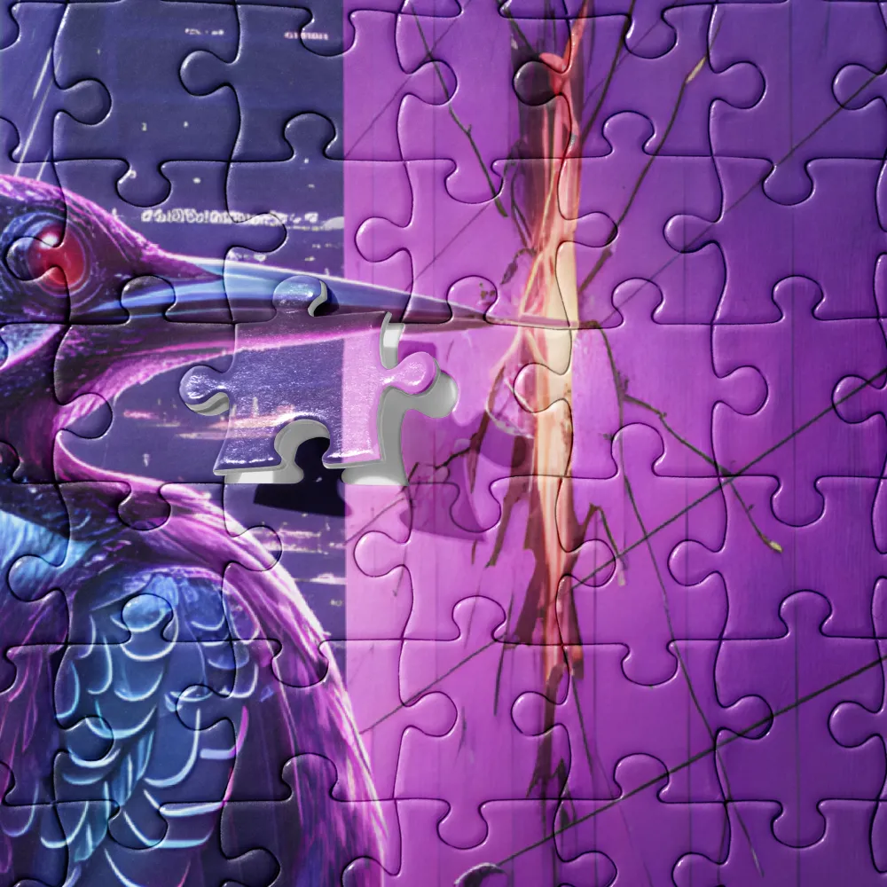 Neon Woodpecker 
 Jigsaw Puzzle in Tin Box