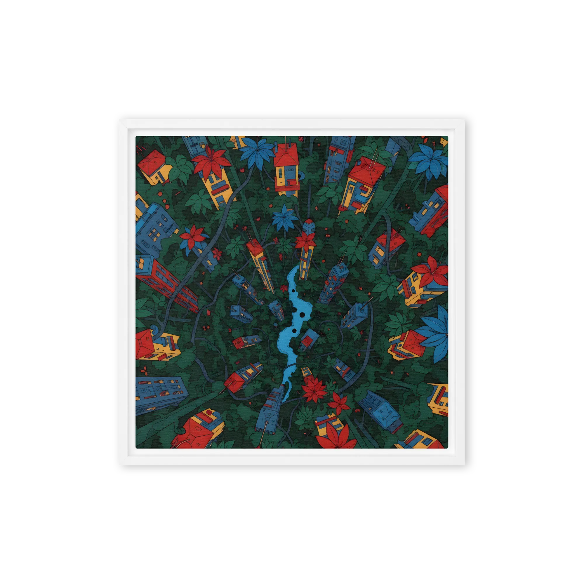 Rooted Metropolis 
 Canvas with Black Frame