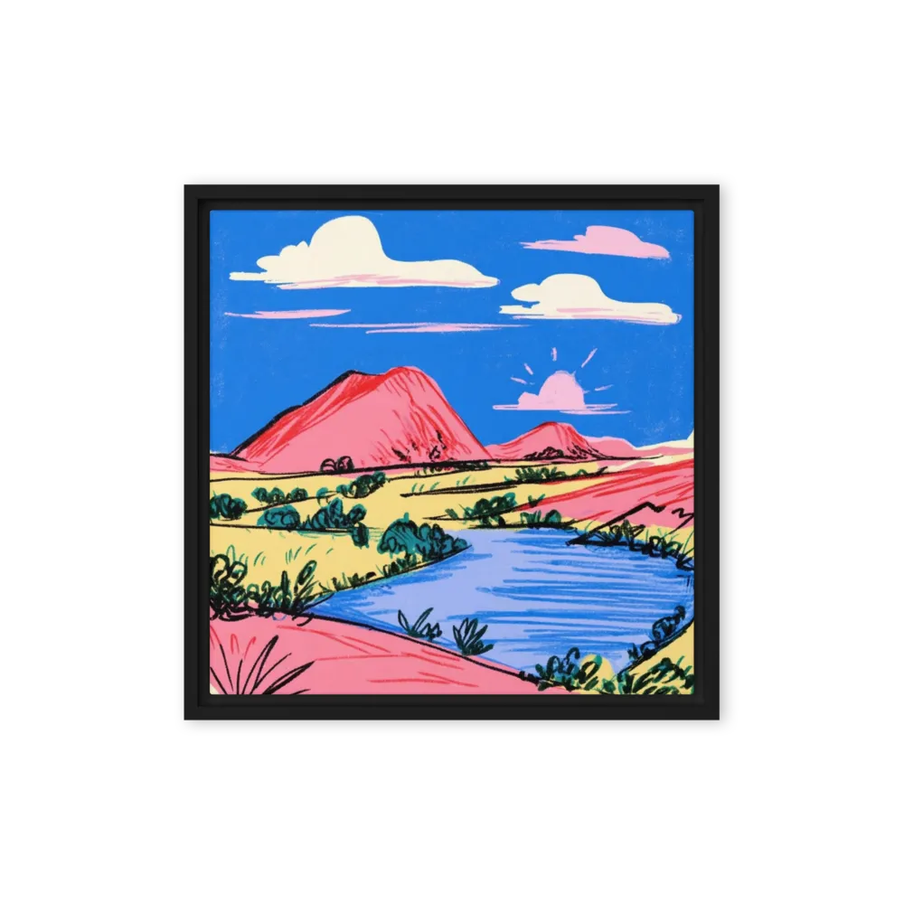 Desert Oasis Sunset 
 Metal Print | 12″x 12″